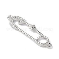 Breloques de connecteur en laiton micro pavé de zircone cubique&nbsp;KK-Q091-03P