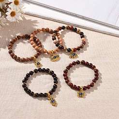 Bracciali di legno perline&nbsp;BJEW-JB09062