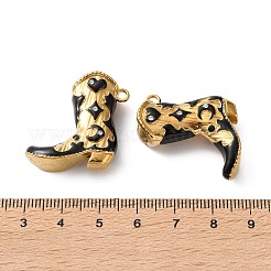 Anhänger aus emailliertem Edelstahl 304 mit Strasssteinen&nbsp;SA-L002-21G-01