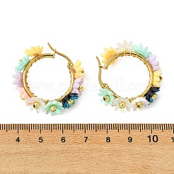 Pendientes de aro con forma de flor&nbsp;EJEW-JE07175-02
