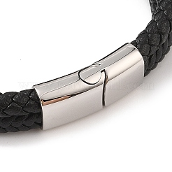 Geflochtene Mikrofaser-Leder-Mehrstrang-Armbänder&nbsp;BJEW-B096-01B