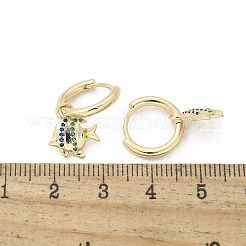 Orecchini a cerchio in ottone chiaro con zirconi cubici&nbsp;EJEW-Q014-26G
