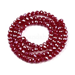 Chapelets de perles en verre électroplaqué&nbsp;EGLA-A044-P3mm-A02
