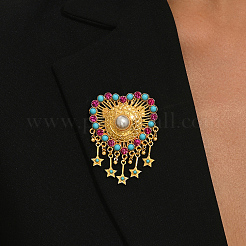 Broschen mit Quasten aus Messing und Strass&nbsp;OS3487