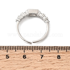 Anillos de puño de latón con circonitas cúbicas para mujer&nbsp;RJEW-B160-07A-P