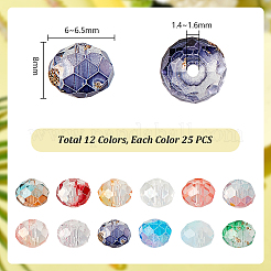 300 Stück 12 Farben Backfarbe transparente Glasperlen&nbsp;GLAA-PH0003-09