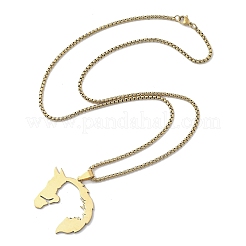 201 collane con ciondolo in acciaio inossidabile per donna&nbsp;NJEW-U021-07G