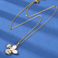 Collares colgantes de imitación de concha de plástico con circonita cúbica micro pavé de latón&nbsp;NJEW-C076-09G