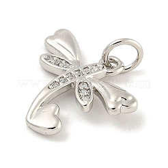 Ciondoli in ottone con placcatura a cremagliera con micro pavé di zirconi chiari&nbsp;KK-B093-10B-P