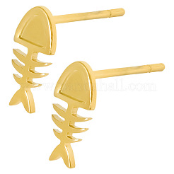 Ohrstecker mit Fischgrätenmotiv aus 304 Edelstahl&nbsp;DU5049-2
