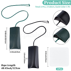 2 pochette de rangement pour lunettes en cuir PU bicolore&nbsp;ABAG-CN0001-84