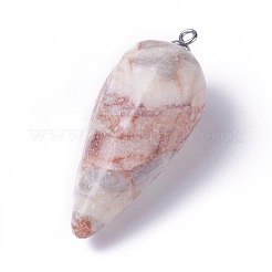 Ciondoli a punta in netstone rosso naturale&nbsp;G-E541-10J