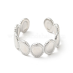Bague manchette ovale ouverte en acier inoxydable 304 anti-ternissement pour hommes et femmes&nbsp;RJEW-I085-18P