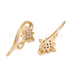 Ohrhaken aus Messing mit Mikropflaster und klarem Zirkonia&nbsp;LS-KK-A274-06G
