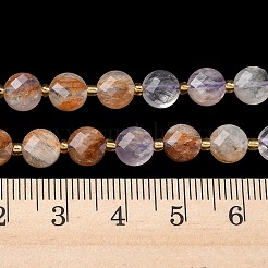 Natürliche violette Phantomquarz-Perlenstränge aus violettem Lodolith&nbsp;G-K389-B88-01