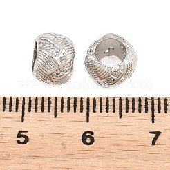 Fass Messing Mikro pflastern Zirkonia europäischen Perlen&nbsp;KK-B186-22P