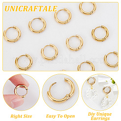 Orecchini a cerchio huggie in acciaio inossidabile 304&nbsp;EJEW-UN0001-37G