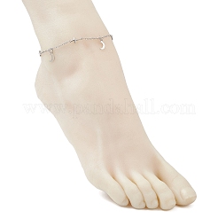 Cavigliere con catena a maglie incrociate in acciaio inossidabile 304&nbsp;AJEW-AN00739-02