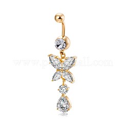 Messing Zirkonia Nabel Ring&nbsp;AJEW-EE0004-17