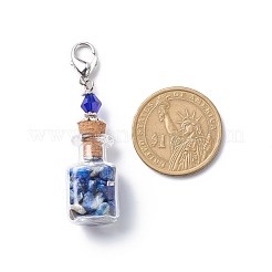 7 chakra dégringolé jetons de pierres précieuses remplissant souhaitant des décorations de pendentif de bouteille&nbsp;HJEW-JM00779
