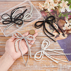 6 Stück 3 Farben Bowknot Glasperlen Schuhanhänger&nbsp;HJEW-GO00082