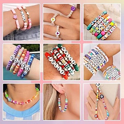 DIY flache runde/Scheiben handgemachte Polymer Clay Perlenarmbänder Schmuckherstellungssets&nbsp;DIY-YW0012-94