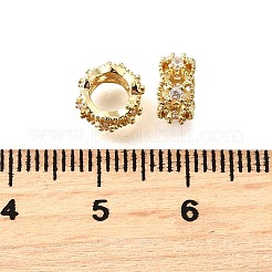 Micro colonna in ottone spianare perline europei zirconi&nbsp;KK-L230-08G-01