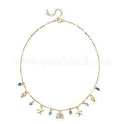 Halskette aus Messing mit Zirkonia-Pavé&nbsp;NJEW-JN06236