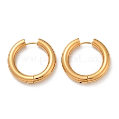 Orecchini a cerchio in acciaio inossidabile 202 lucidati&nbsp;EJEW-M106-02G-07