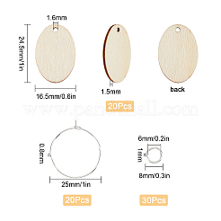 Kit para hacer etiquetas con dijes ovalados para copas de vino&nbsp;DIY-SC0018-60