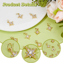 12pcs 2 styles pendentifs en laiton micro pavé de zircone cubique&nbsp;KK-DC0004-83