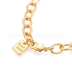 Bracelets de chaîne de câble en laiton pour femmes&nbsp;BJEW-N032-07B-G