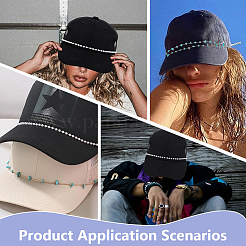 6 chaîne de casquette de baseball en perles synthétiques turquoise et 3 styles&nbsp;AJEW-SC0003-55