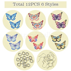 DIY Schmetterling 430 Edelstahl geätzte Metallverzierungen baumelnde Ohrringe Schmuckherstellungssets&nbsp;DIY-FS0007-46