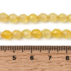 Hebras de cuentas de ágata amarilla natural teñidas y calentadas&nbsp;G-K376-F20-01