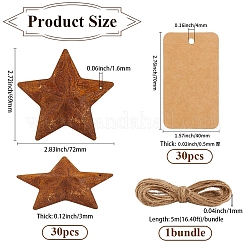 Colgantes grandes de hierro oxidado con forma de estrella&nbsp;IFIN-GF0001-11B