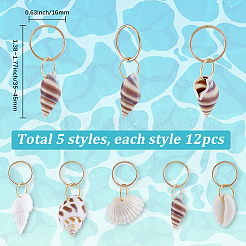 60 stücke 5 stile shell anhänger&nbsp;PALLOY-SC00029