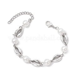 Muschelgliederarmbänder aus Legierung der Ocean-Serie&nbsp;BJEW-JB11840-04
