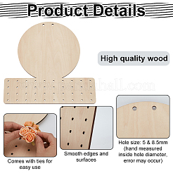 2 base per cestino all'uncinetto in legno di tiglio&nbsp;WOOD-FG0001-61B