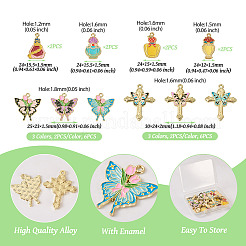 20 pièces 10 styles pendentifs en émail en alliage plaqué or clair&nbsp;ENAM-TA0001-75