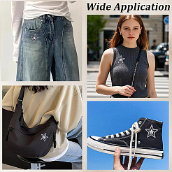 14 pieza de parches de tela con rhinestone de resina de estrella para planchar y coser&nbsp;DIY-CY0003-88