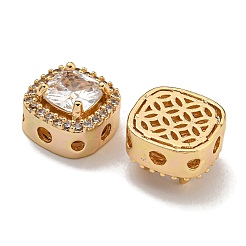 Perles de zircone cubique micro pave en Laiton&nbsp;KK-U037-01G-02