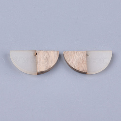 Pendentifs demi-cercle en résine et bois&nbsp;RESI-S358-54F
