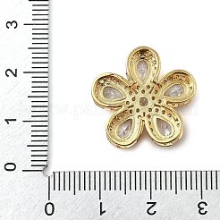 Liens multibrins en forme de fleur à 5 pétale avec pavé de zircone cubique en laiton&nbsp;KK-I276-30G-02
