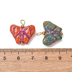 Einbrennlack und mit Goldmetall verzierte Glasanhänger&nbsp;GL-CBA010C-05G