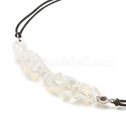 Braccialetto di perline intrecciate con chip opalite&nbsp;BJEW-JB08019-02