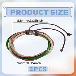1 Stück mehrsträngige geflochtene Armbänder aus PU-Leder für Damen und Herren&nbsp;BJEW-LP0003-38