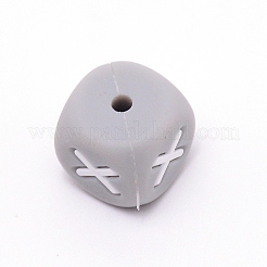 Cuentas del alfabeto de silicona para hacer pulseras o collares&nbsp;LS-SIL-TAC001-01A-X