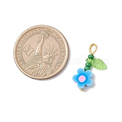 Handgefertigte Anhänger aus Fimo-Perlen mit Blumendruck&nbsp;PALLOY-MZ00802