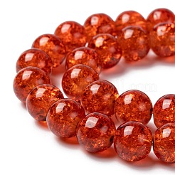 Chapelets de perles en verre craquelé peints à la bombe&nbsp;CCG-Q001-8mm-09
